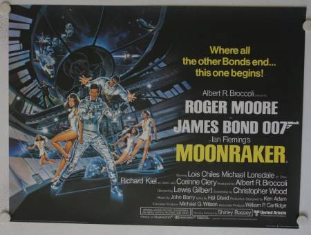 Moonraker original release British Quad movie poster